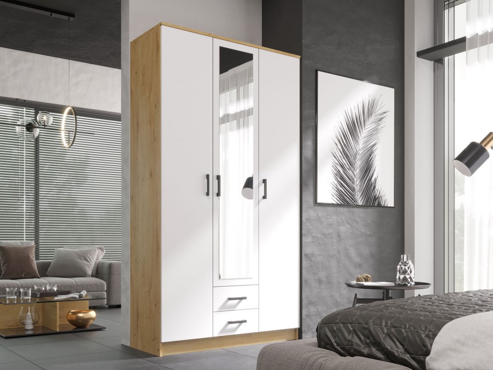 Распашной шкаф Эко Трио с зеркалом