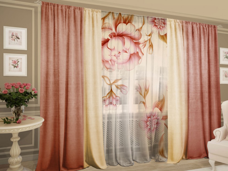 Комплект штор с тюлем Жаркое объятие