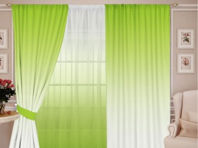 Комплект штор с тюлем Фурия Грин