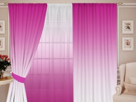 Комплект штор с тюлем Фурия Пинк