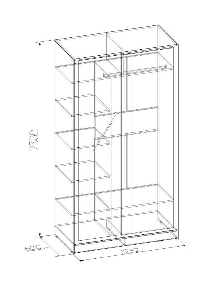 Шкаф-купе с зеркалом Домашний 303