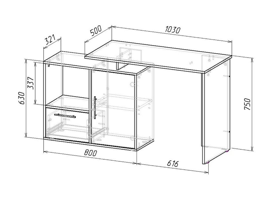 Письменный стол Стол Слим-3 / Слим-4