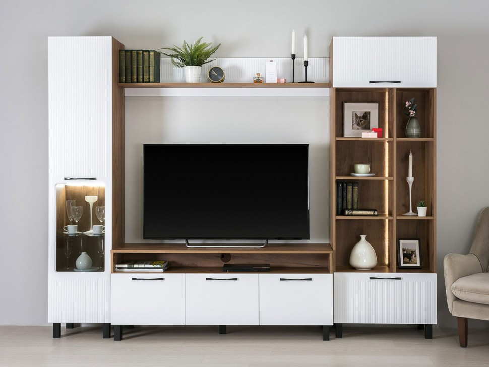 Шкаф-витрина с подсветкой Шкаф-пенал 1 дв Манхеттен 13.30