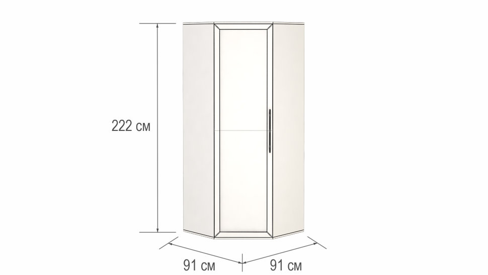 Угловой распашной шкаф Парма