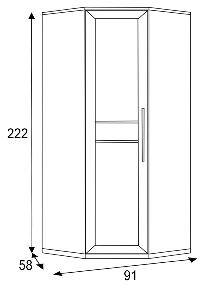 Угловой распашной шкаф Парма