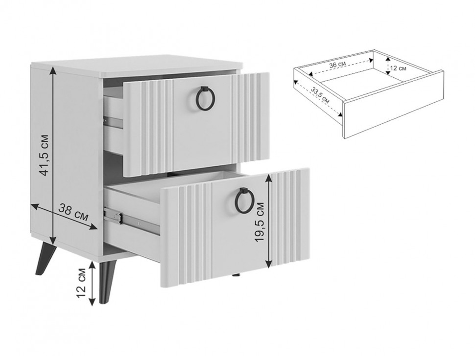 Прикроватная тумба Ева 2