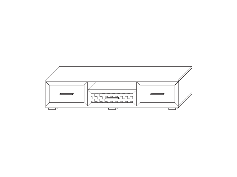 ТВ-тумба Тумба для аппаратуры с нишей 1900 Парма Люкс