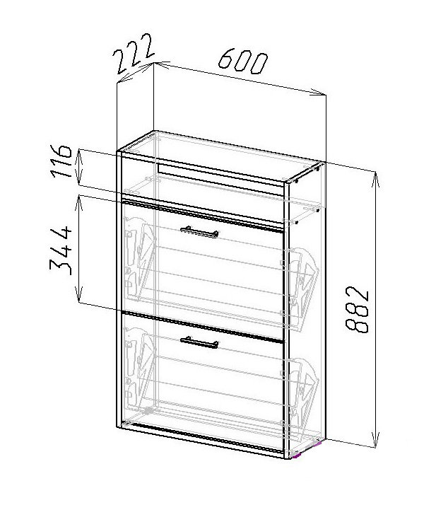 Шкаф для обуви Обувница "Милан-25"