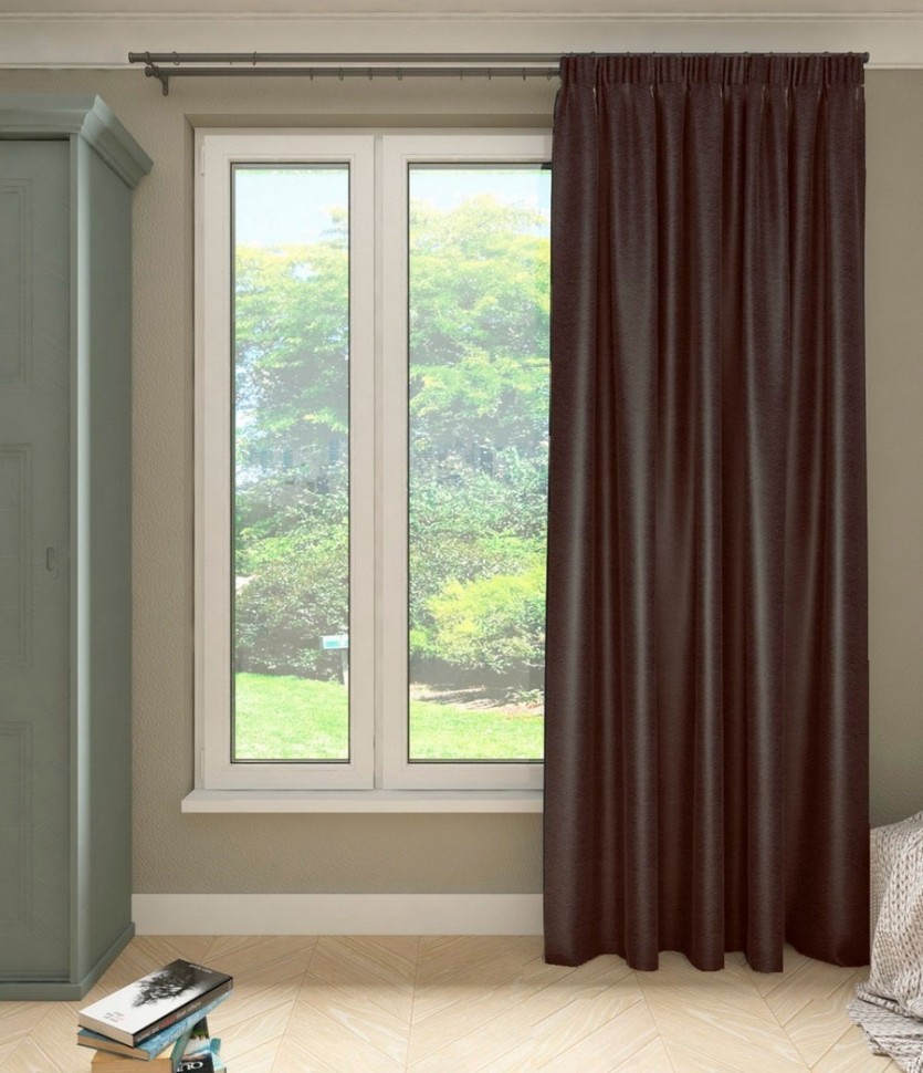 Штора Блэкаут коричневый