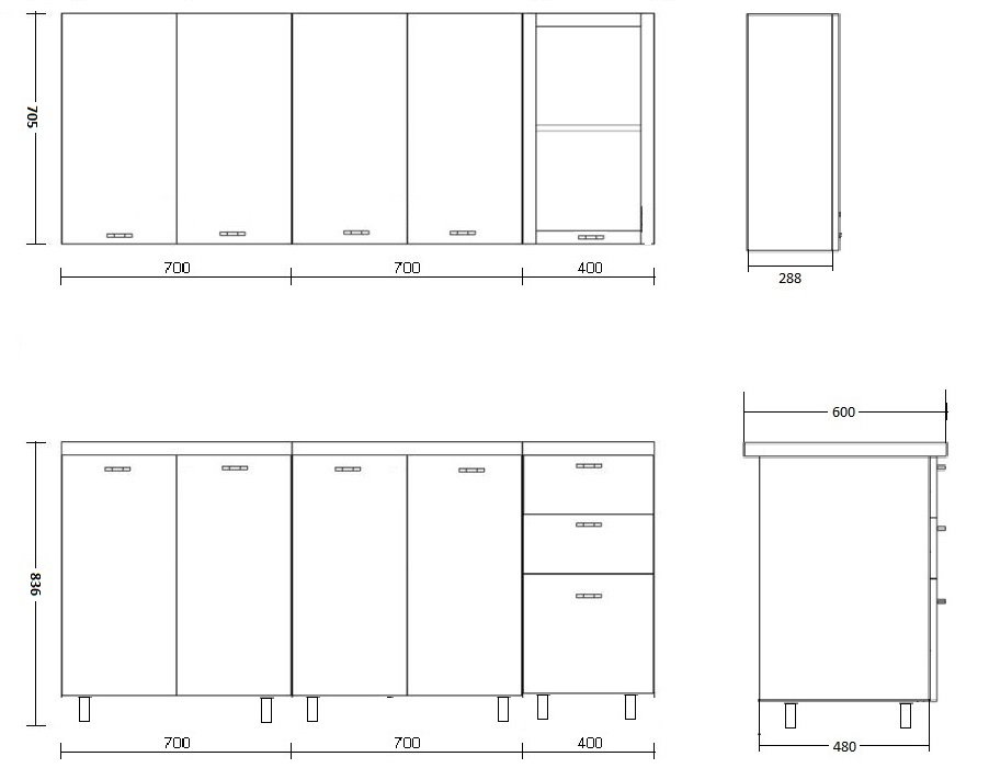Глянцевый кухонный гарнитур Яблоко 180 см