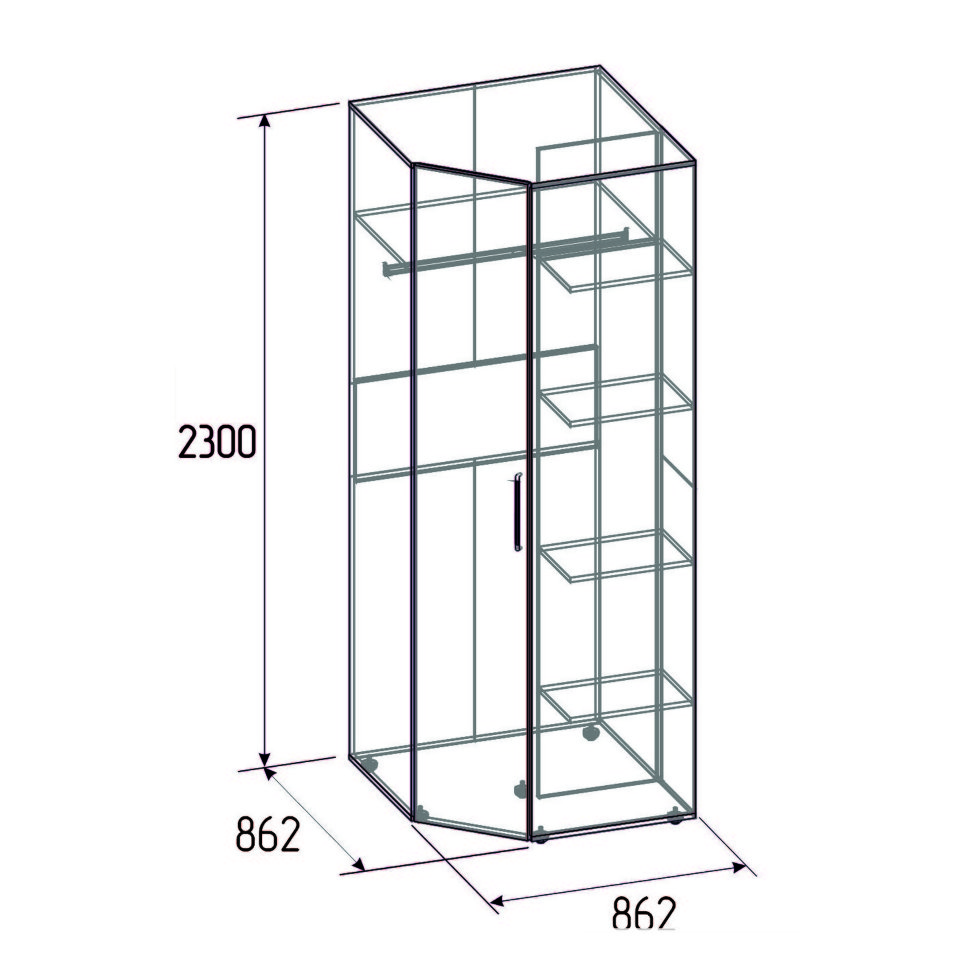 Шкаф распашной Монако 1