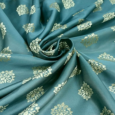 Штора Портьера Вензель золотой/бирюзовый