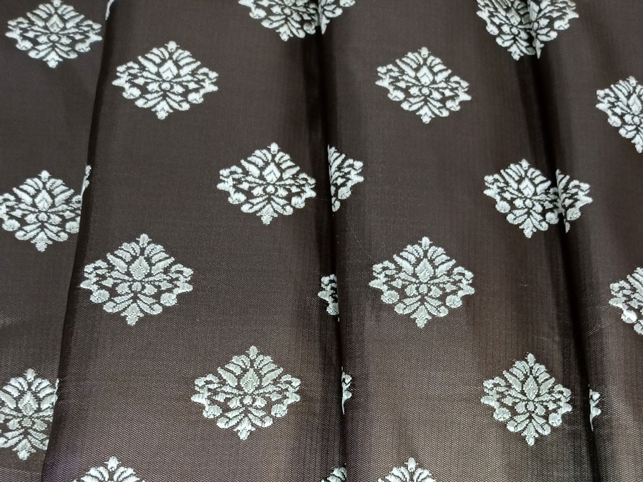 Штора Портьера Вензель золотой/коричневый