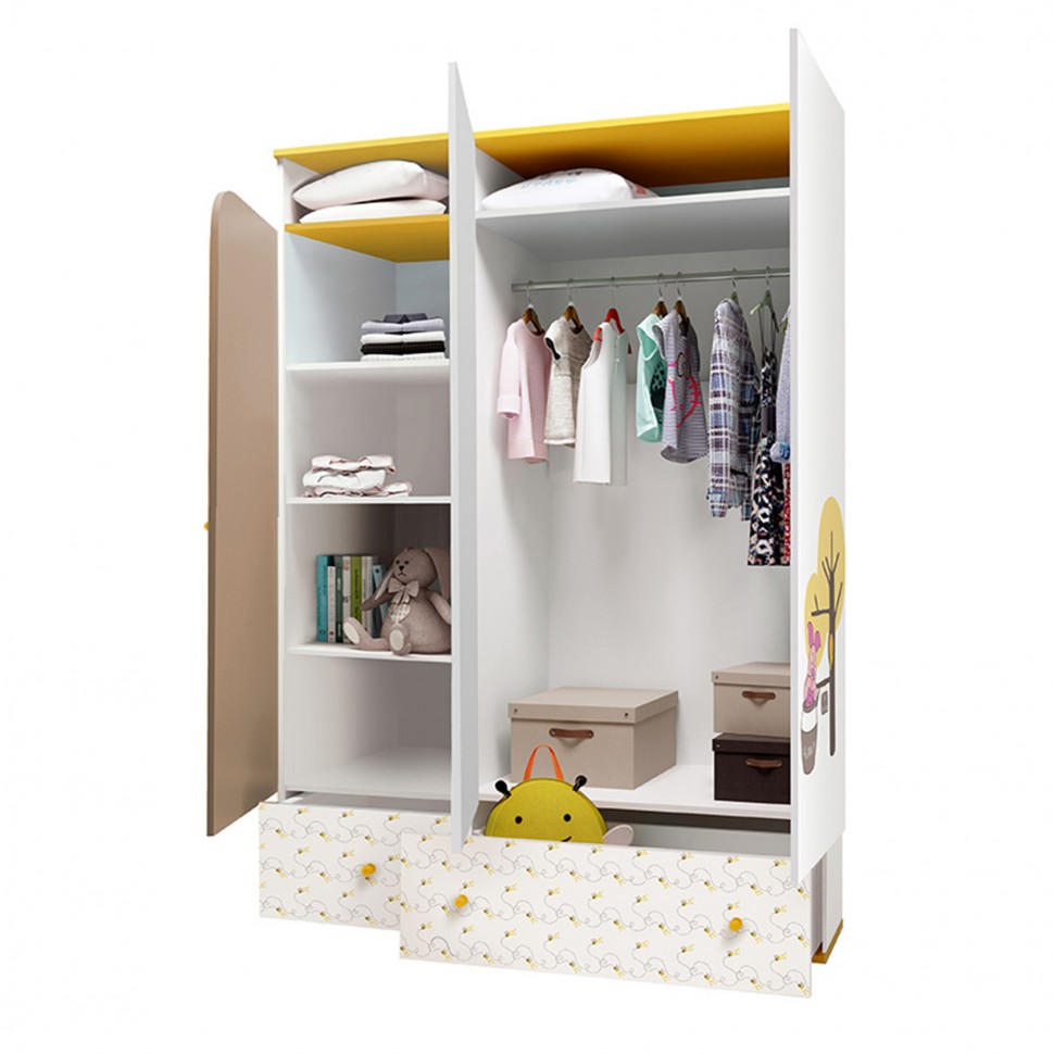 Шкаф детский Шкаф трехсекционный Polini kids Disney baby