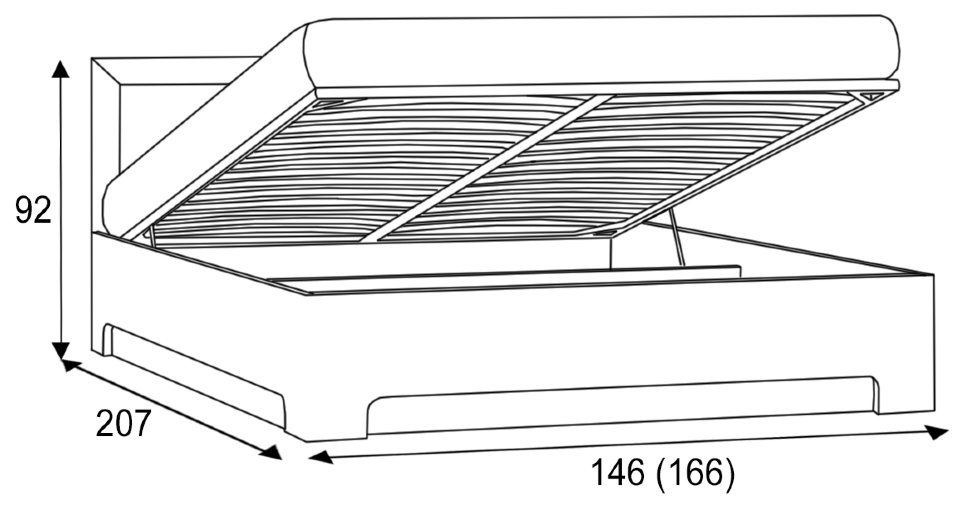 Двуспальная кровать с подъемным механизмом Парма ПМ