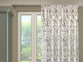 Штора Портьера Цветы Бабочки желто-зеленый/белый