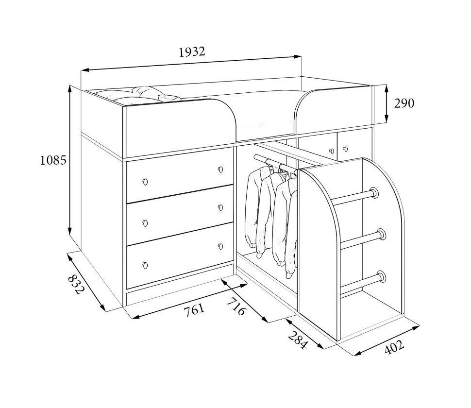 Кровать-чердак Кровать-чердак Астра-5